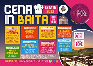 Cena tipica del rifugio in quota di pian mune'